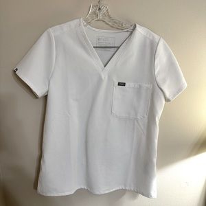 Figs white Catarina one-pocket scrub top